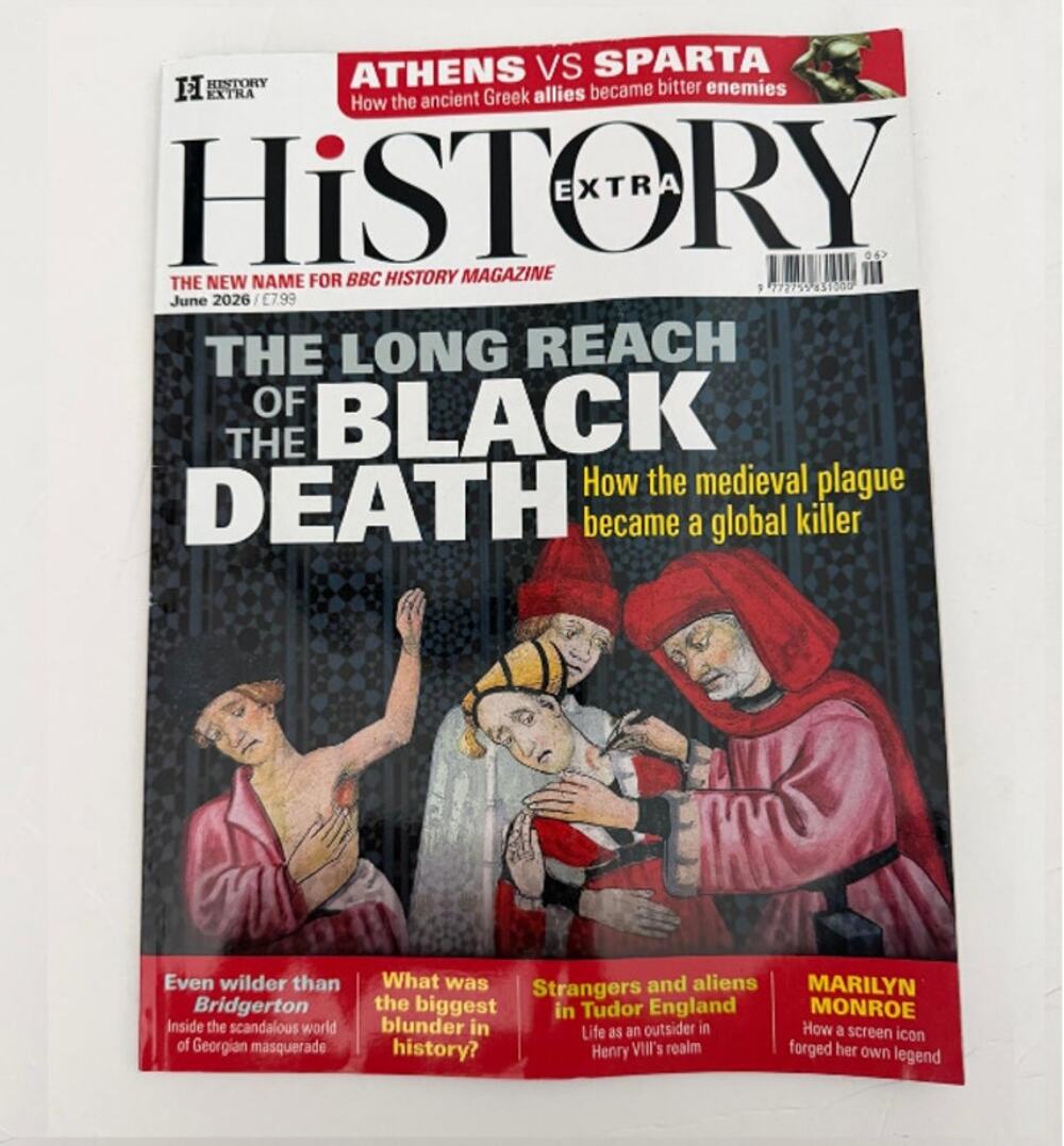 History Extra Magazine June 2026 Black Death Athens vs Sparta Marilyn Monroe